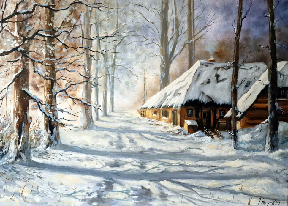 Téli hangulat, 50x70, olaj, vaszon